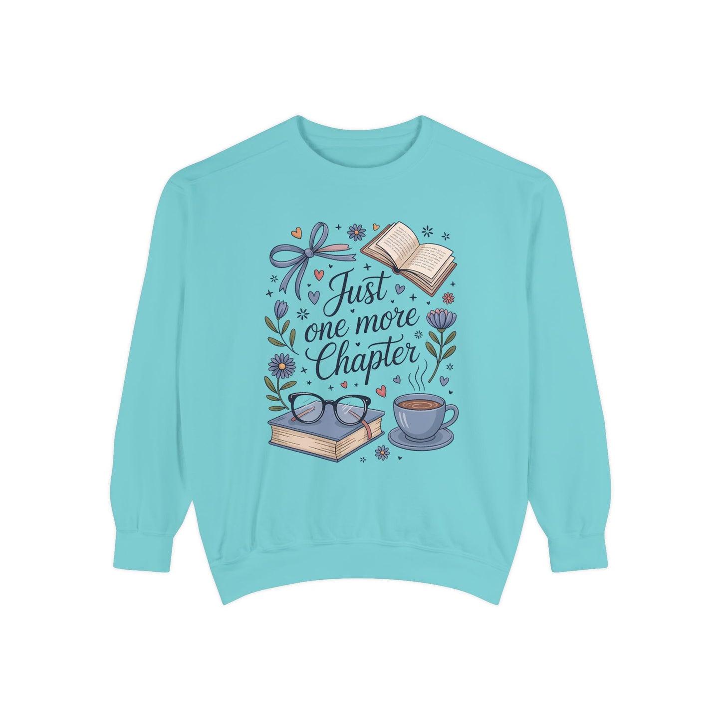 Cozy Literature Sweatshirt - Just One More Chapter, Gift for Book Lovers, Bookish Apparel, Reading Gift, Book Club Sweater