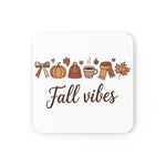 Fall Vibes Cork Coaster Set | Rustic Kitchen Decor, Coffee Lover Gift, Home Bar Accessory, Unique Coaster for Home