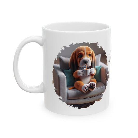 Less Talk More Coffee Dog Ceramic Mug | Perfect for Fall, Halloween, Thanksgiving, Cozy Drinks, Gift for Coffee Lovers