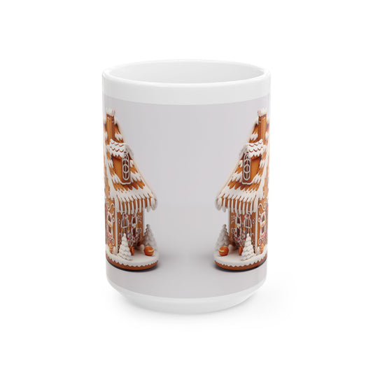 Gingerbread House Ceramic Mug - Holiday Gift, Christmas Decor, Coffee Lover's Gift, Winter Warmth, Cute Kitchenware