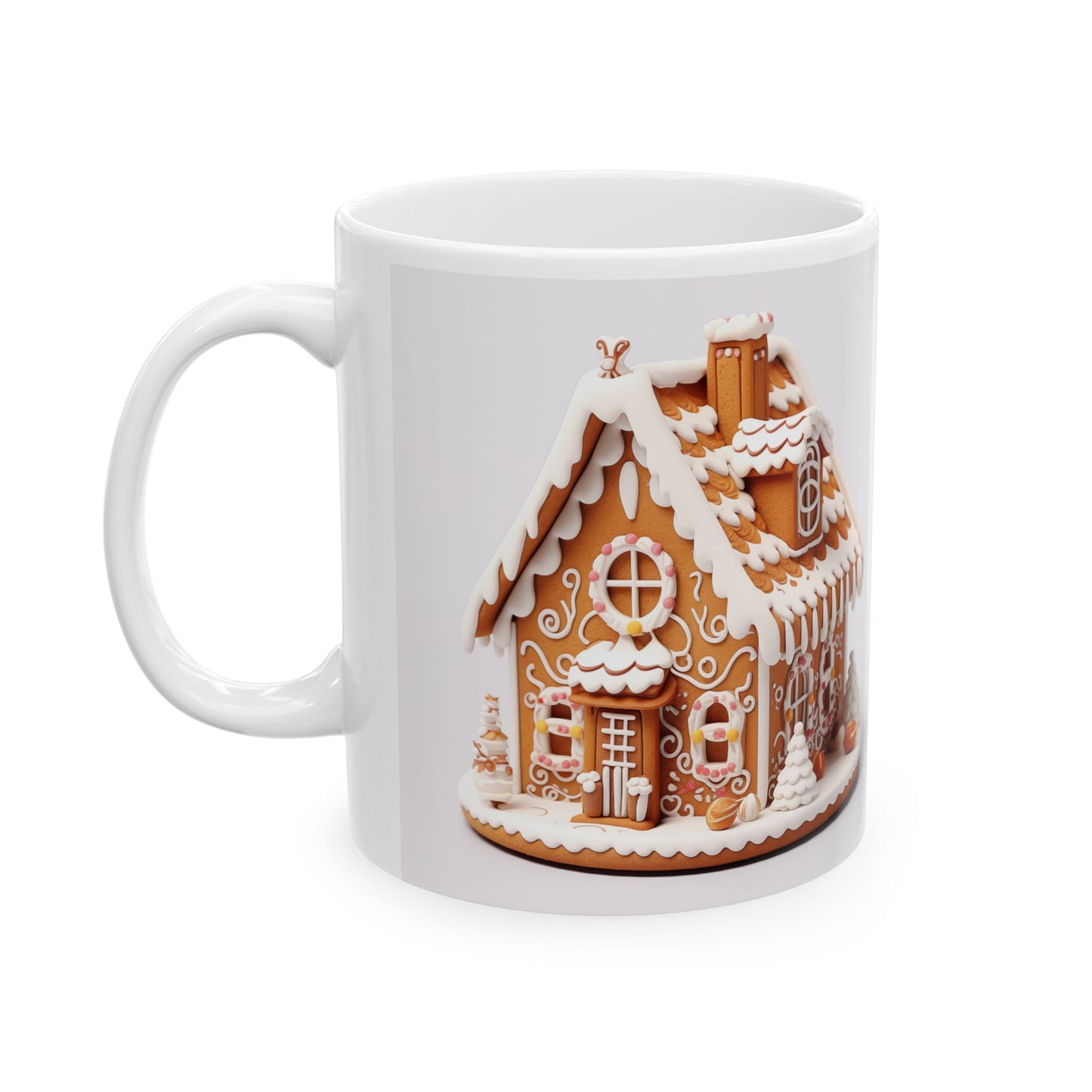Gingerbread House Ceramic Mug - Holiday Gift, Christmas Decor, Coffee Lover's Gift, Winter Warmth, Cute Kitchenware