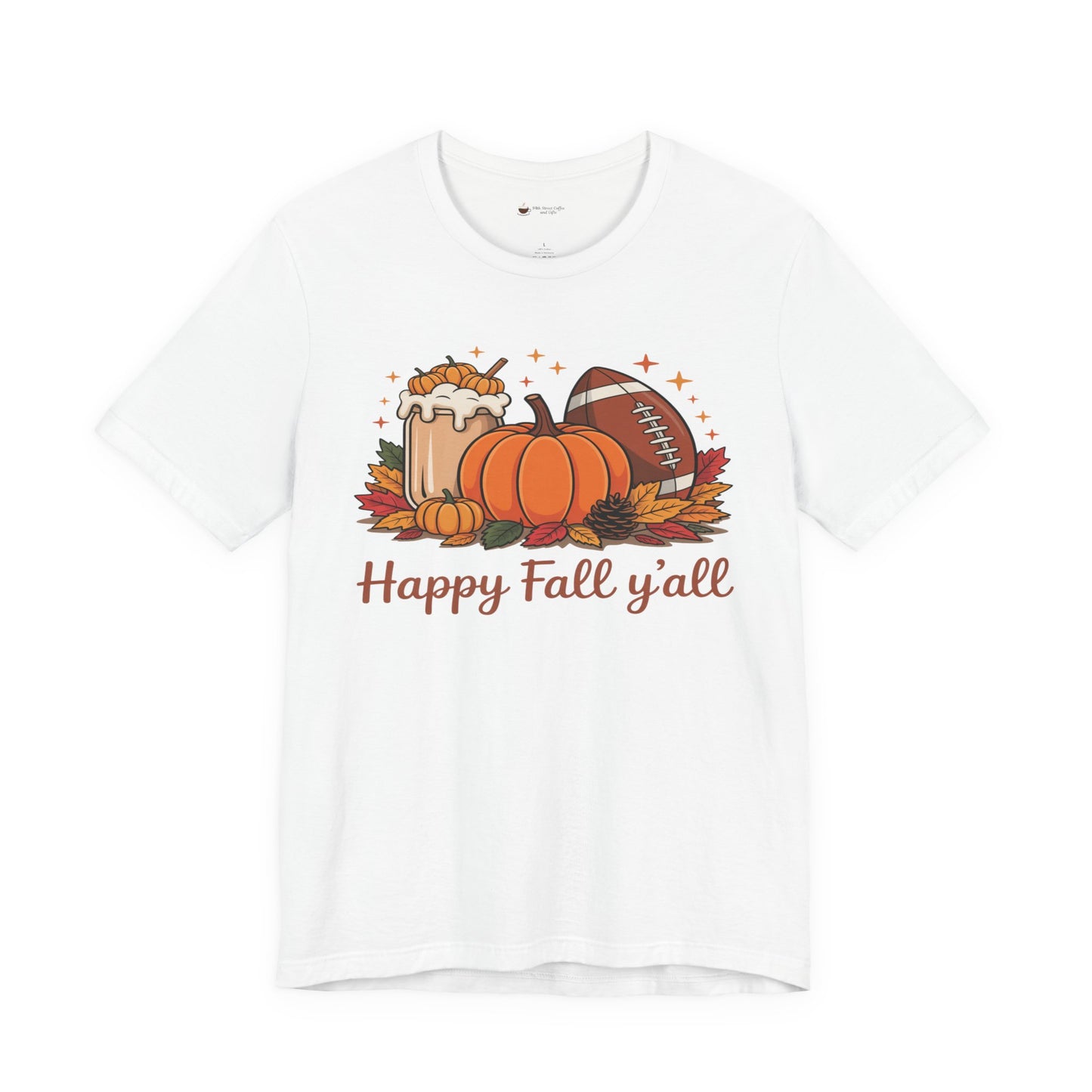 Fall-Themed Unisex Tee, "It's Fall Y'all" Short Sleeve Shirt, Autumn Apparel, Harvest Celebration, Cozy Gift Idea, Seasonal Fashion