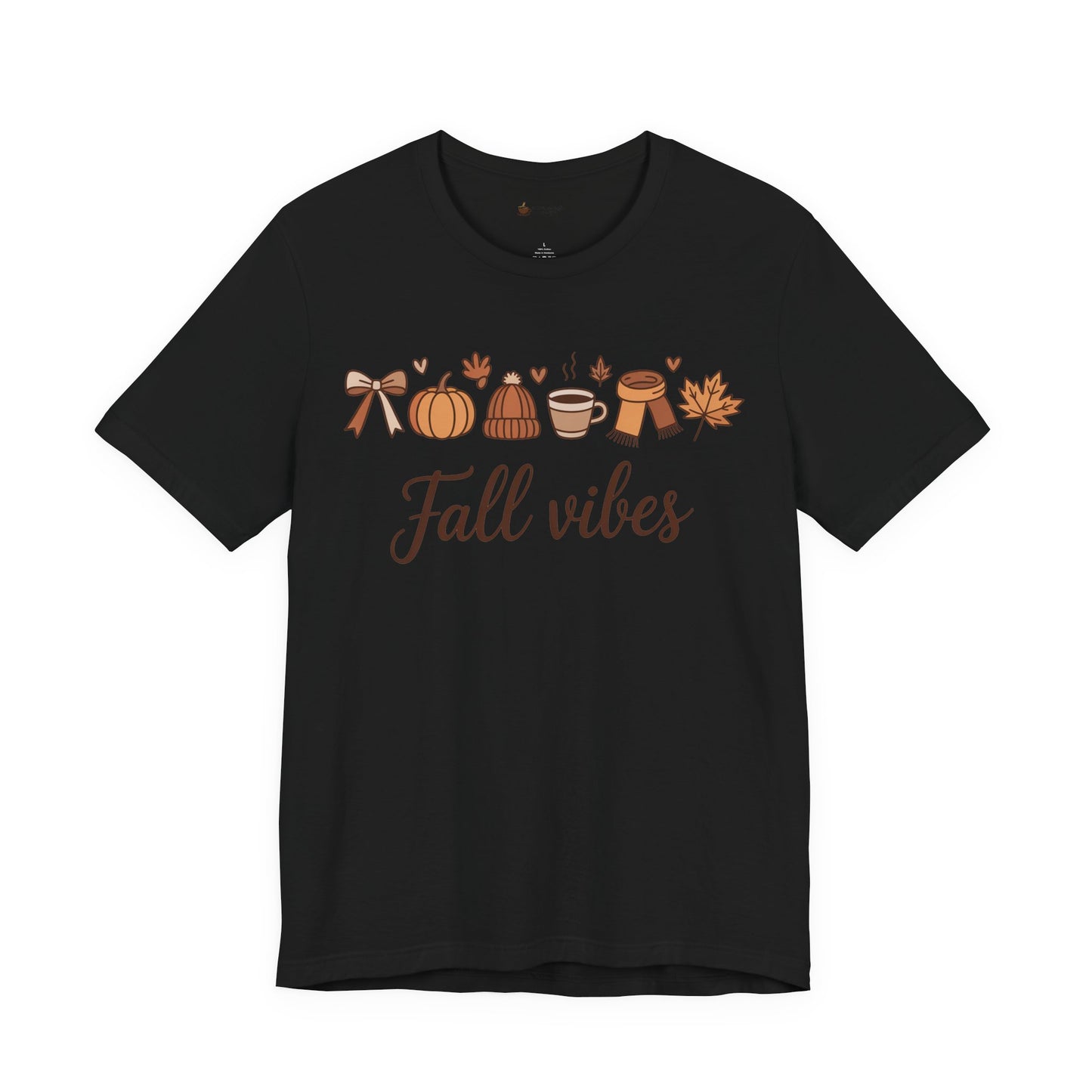 Fall Vibes T-Shirt, Graphic Tee, Gift for Couples, Valentine's Day Tee, Love Shirt, Unisex Jersey Tee, Heart Design Shirt