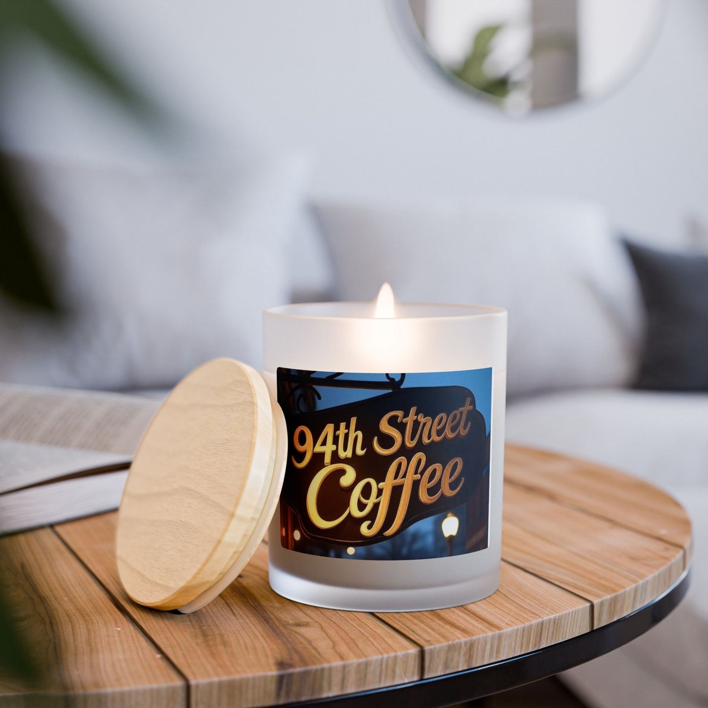 Coffee-Themed Frosted Candle, Aromatherapy Gift, Home Decor, Cozy Living, Candle Lovers, Unique Gift for Coffee Lovers