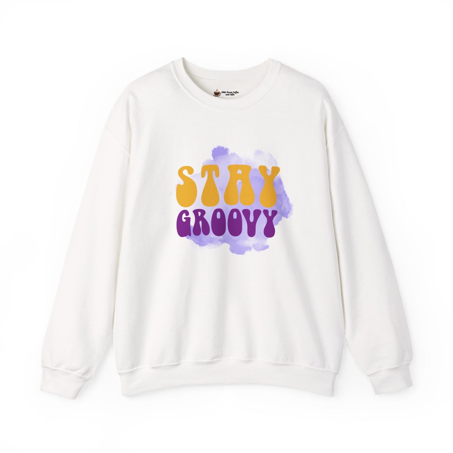Stay Groovy Retro Crewneck Sweatshirt, Unisex Sweater, Casual Clothing, Gift for Friends, Psychedelic Apparel, Comfortable Layering