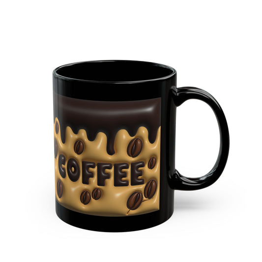 Coffee Lover's Black Mug, 11oz & 15oz Ceramic Cup for Hot Drinks, Ideal Gift for Coffee Enthusiasts & Birthdays, Cozy Coffee Shop Vibe