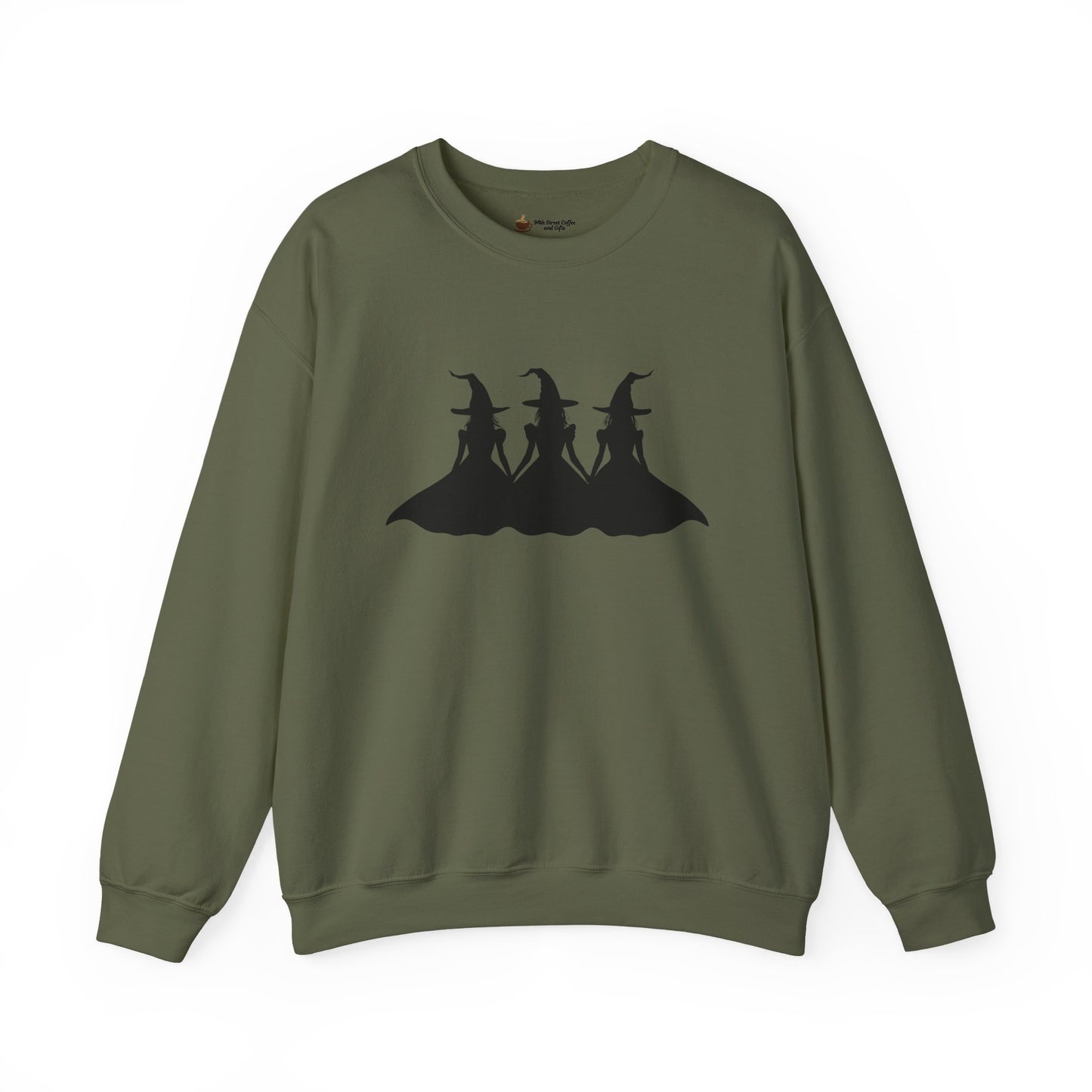 Halloween Witch Silhouette Sweatshirt, Cozy Unisex Crewneck for Fall, Halloween Gift, Spooky Season Apparel, Casual Outfit