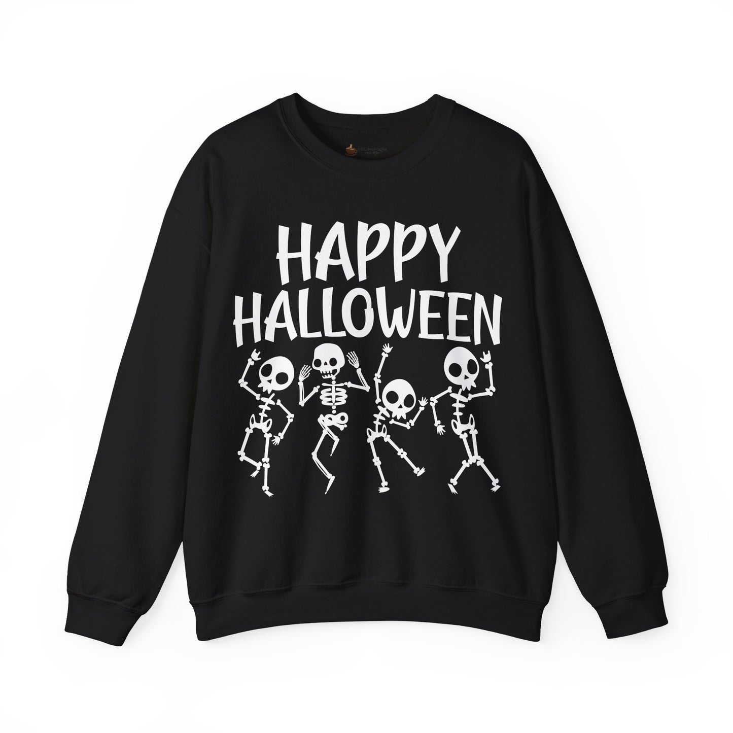 Happy Halloween Skeleton Unisex Cozy Crewneck Sweatshirt - Perfect for Casual Wear, Gifts, or Special Occasions