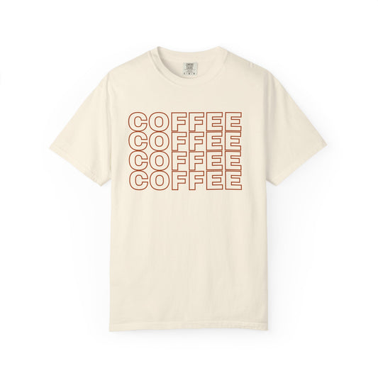Coffee Lover Unisex T-Shirt - Garment-Dyed Tee for Baristas, Gift for Coffee Enthusiasts, Casual Wear, Birthday, Coffee Shop Uniform