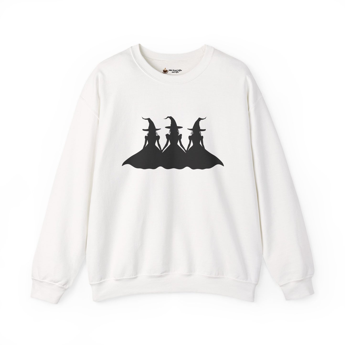 Halloween Witch Silhouette Sweatshirt, Cozy Unisex Crewneck for Fall, Halloween Gift, Spooky Season Apparel, Casual Outfit