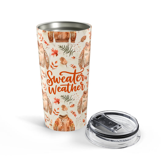 Sweater Weather Tumbler 20oz | Cozy Fall Drinkware | Autumn Vibes Travel Mug | Cute Gift for Coffee Lovers | Holiday Addition