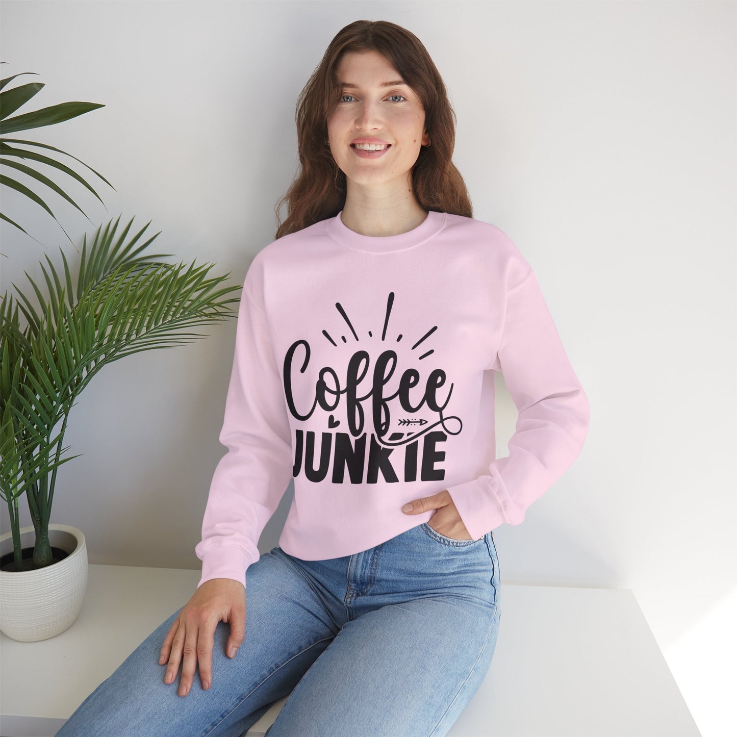 Caffeine Junkie Sweatshirt, Cozy Coffee Lover Crewneck, Gift for Baristas, Funny Coffee Sweatshirt, Perfect for Coffee Lovers