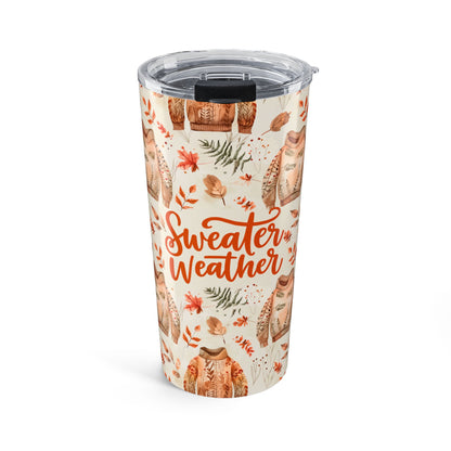 Sweater Weather Tumbler 20oz | Cozy Fall Drinkware | Autumn Vibes Travel Mug | Cute Gift for Coffee Lovers | Holiday Addition