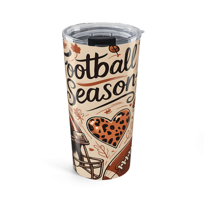Football Season Tumbler 20oz | Fall Drinkware | Game Day Cup | Sports Fan Gift | Autumn Coffee Mug | Football Lover's Tumbler