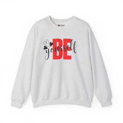 Be Yourself Unisex Heavy Blend Crewneck Sweatshirt, Inspirational Gift, Cozy Layer, Daily Wear, Self-Love Reminder