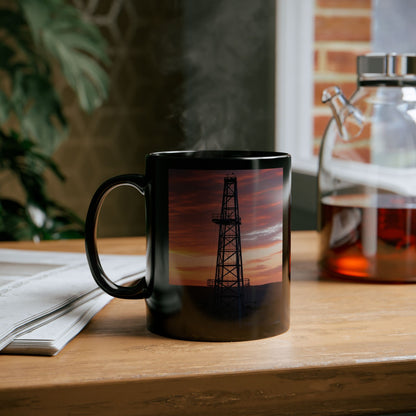 Sunset Scenic Black Mug