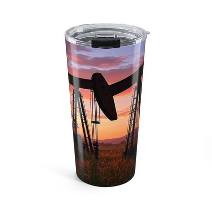 Sunset Oilfield Tumbler | 20oz Travel Mug | Rustic Coffee Cup | Perfect for Oilfield Workers | Nature Lover Gift | Outdoor Adventures
