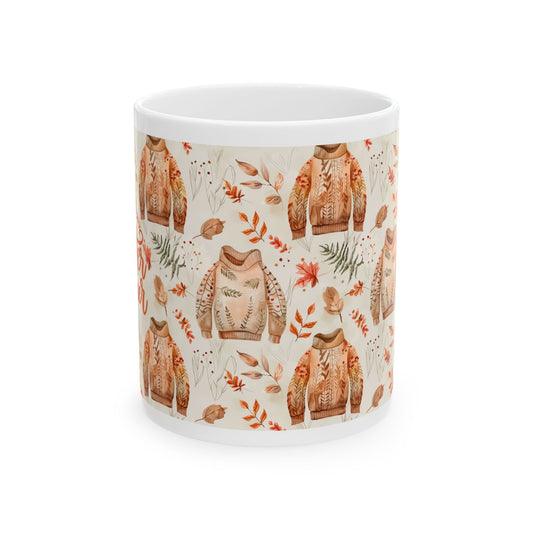 Autumn Sweater Ceramic Mug, Cozy Fall Drinkware, Gift for Teachers, Seasonal Coffee Cup, Cute Kitchen Decor, Thanksgiving Mug, Warm [...]
