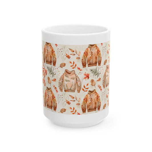 Autumn Sweater Ceramic Mug, Cozy Fall Drinkware, Gift for Teachers, Seasonal Coffee Cup, Cute Kitchen Decor, Thanksgiving Mug, Warm [...]