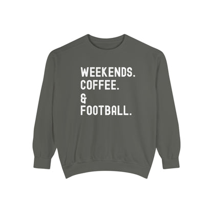 Cozy Weekend Sweatshirt - Perfect for Coffee Lovers, Football Fans, Fall Fashion, Gift for Her, Casual Wear