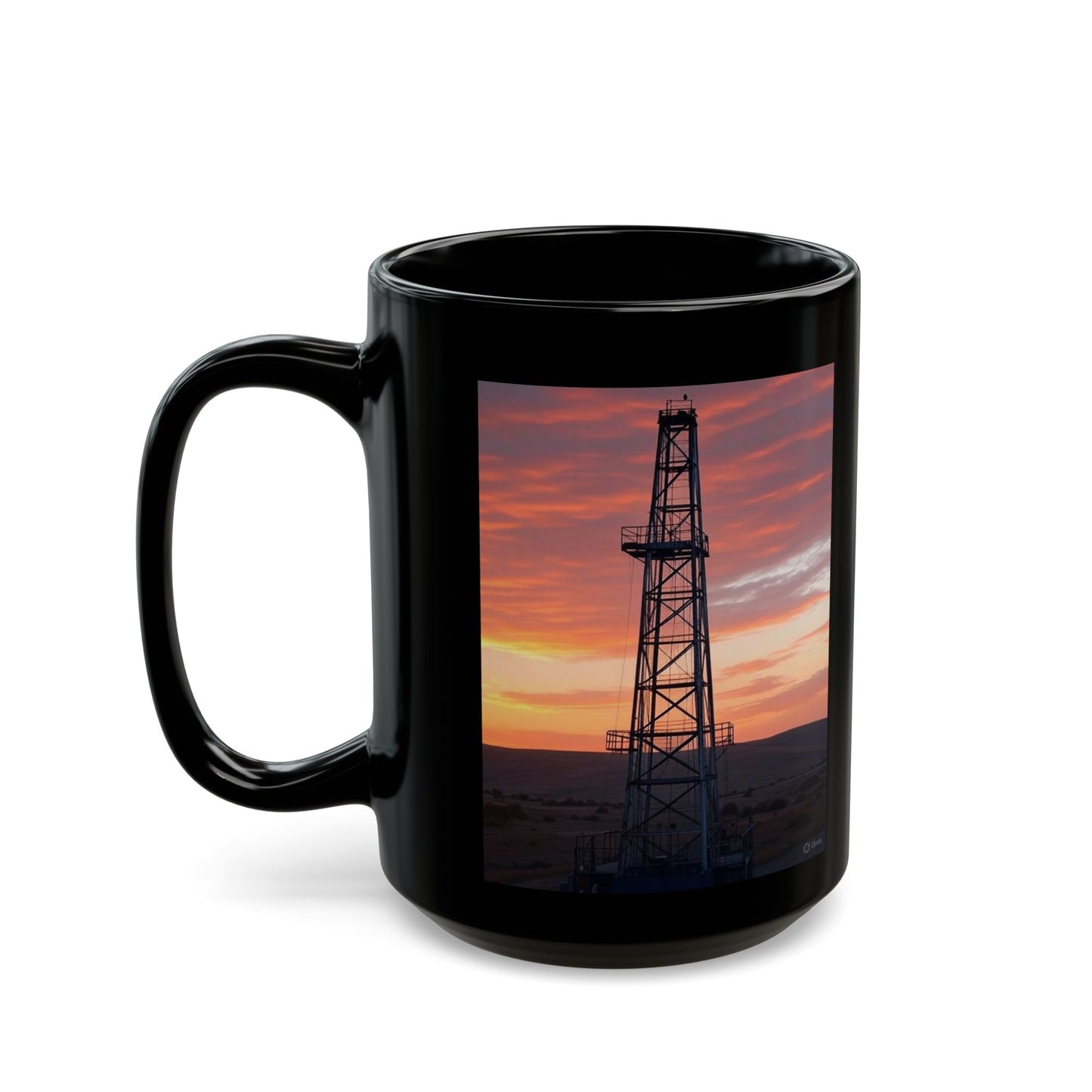 Sunset Scenic Black Mug