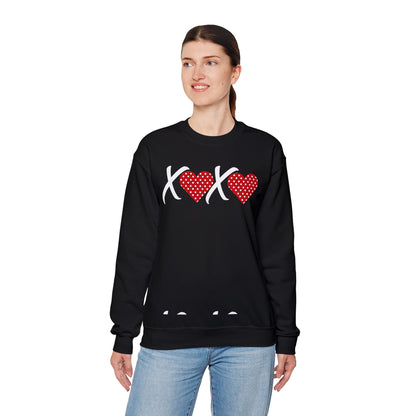 Valentine XOXO Polka Dot Heart Sweatshirt