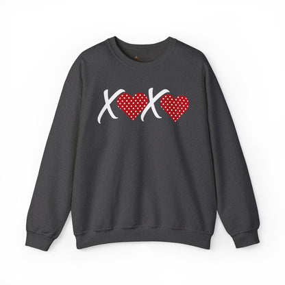 Valentine XOXO Polka Dot Heart Sweatshirt