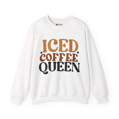 Iced Coffee Queen Sweatshirt - Cozy Unisex Crewneck, Gift for Coffee Lovers, Casual Loungewear, Perfect for Birthdays or Holidays