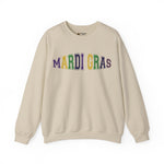 Mardi Gras Crewneck Sweatshirt - Festive Purple Green Gold Parade Pullover