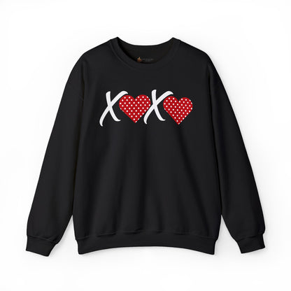 Valentine XOXO Polka Dot Heart Sweatshirt