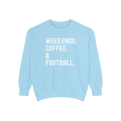 Cozy Weekend Sweatshirt - Perfect for Coffee Lovers, Football Fans, Fall Fashion, Gift for Her, Casual Wear