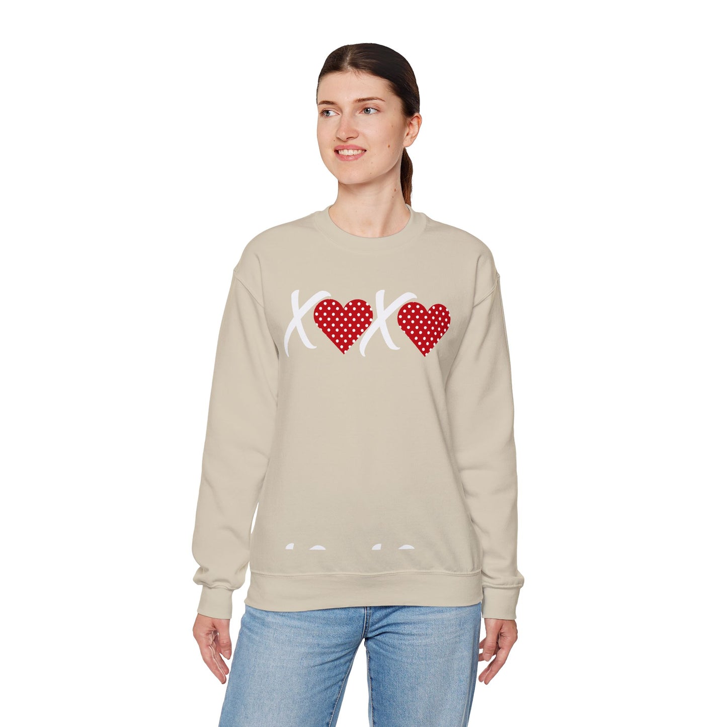 Valentine XOXO Polka Dot Heart Sweatshirt
