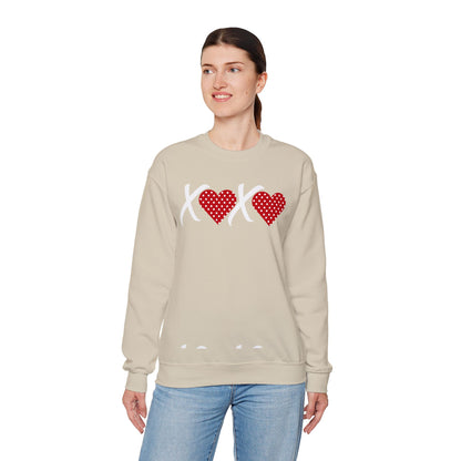 Valentine XOXO Polka Dot Heart Sweatshirt