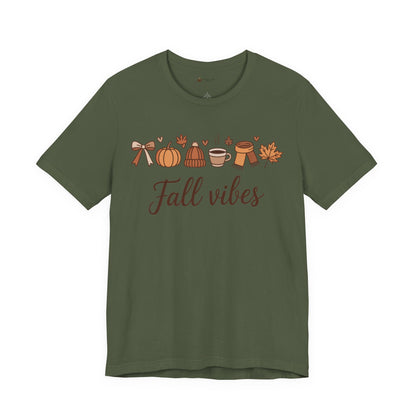 Fall Vibes T-Shirt, Graphic Tee, Gift for Couples, Valentine's Day Tee, Love Shirt, Unisex Jersey Tee, Heart Design Shirt