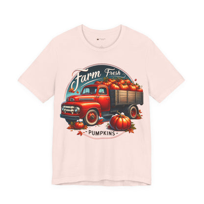 Farm Fresh Pumpkins Unisex Tee, Motivational Shirt, Gift for Coffee Lovers, Relaxed Fit Tee, Happy Mood Apparel