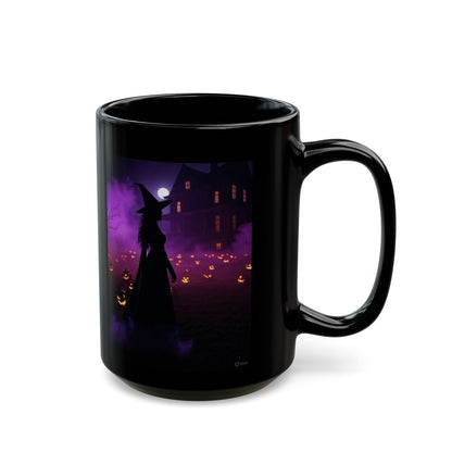 Halloween Witch Mug, Spooky Coffee Cup, Witching Hour Drinkware, Fall Festivities Gift, Black Ceramic Mug