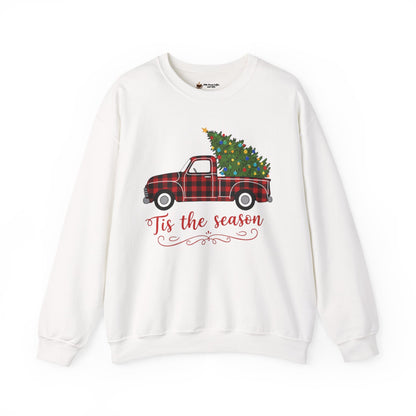 Tis the Season Crewneck Sweatshirt, Holiday Apparel, Cozy Gift, Hand-Drawn Design, Unisex Christmas Sweater, Winter Wardrobe Essential