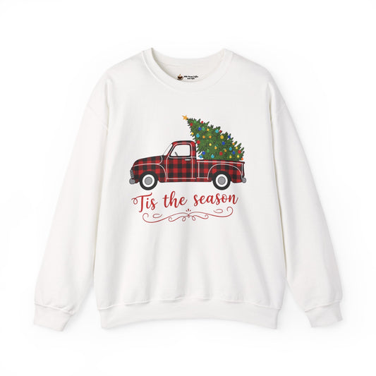 Tis the Season Crewneck Sweatshirt, Holiday Apparel, Cozy Gift, Hand-Drawn Design, Unisex Christmas Sweater, Winter Wardrobe Essential