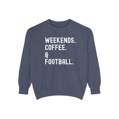 Cozy Weekend Sweatshirt - Perfect for Coffee Lovers, Football Fans, Fall Fashion, Gift for Her, Casual Wear
