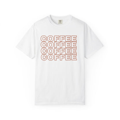 Coffee Lover Unisex T-Shirt - Garment-Dyed Tee for Baristas, Gift for Coffee Enthusiasts, Casual Wear, Birthday, Coffee Shop Uniform