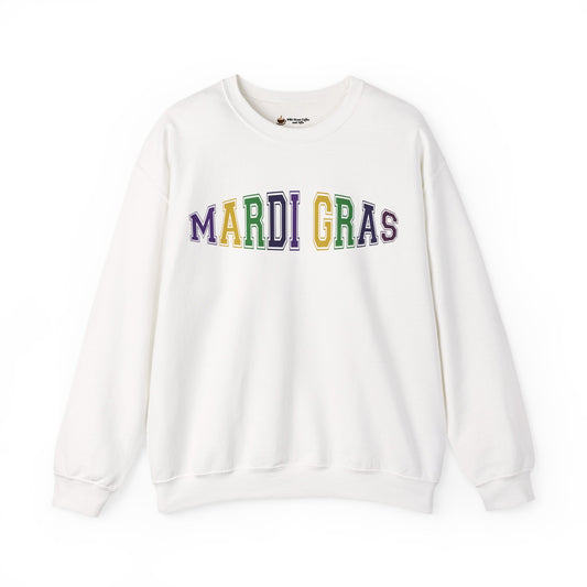 Mardi Gras Crewneck Sweatshirt - Festive Purple Green Gold Parade Pullover