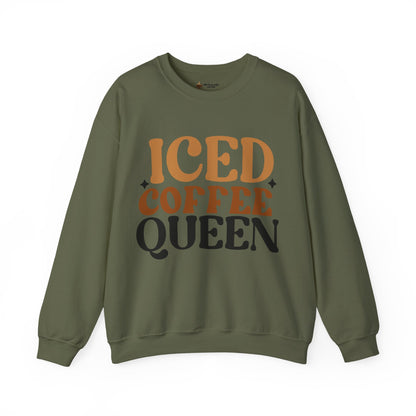 Iced Coffee Queen Sweatshirt - Cozy Unisex Crewneck, Gift for Coffee Lovers, Casual Loungewear, Perfect for Birthdays or Holidays