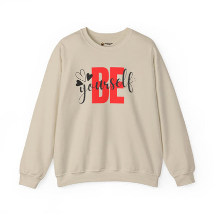 Be Yourself Unisex Heavy Blend Crewneck Sweatshirt, Inspirational Gift, Cozy Layer, Daily Wear, Self-Love Reminder