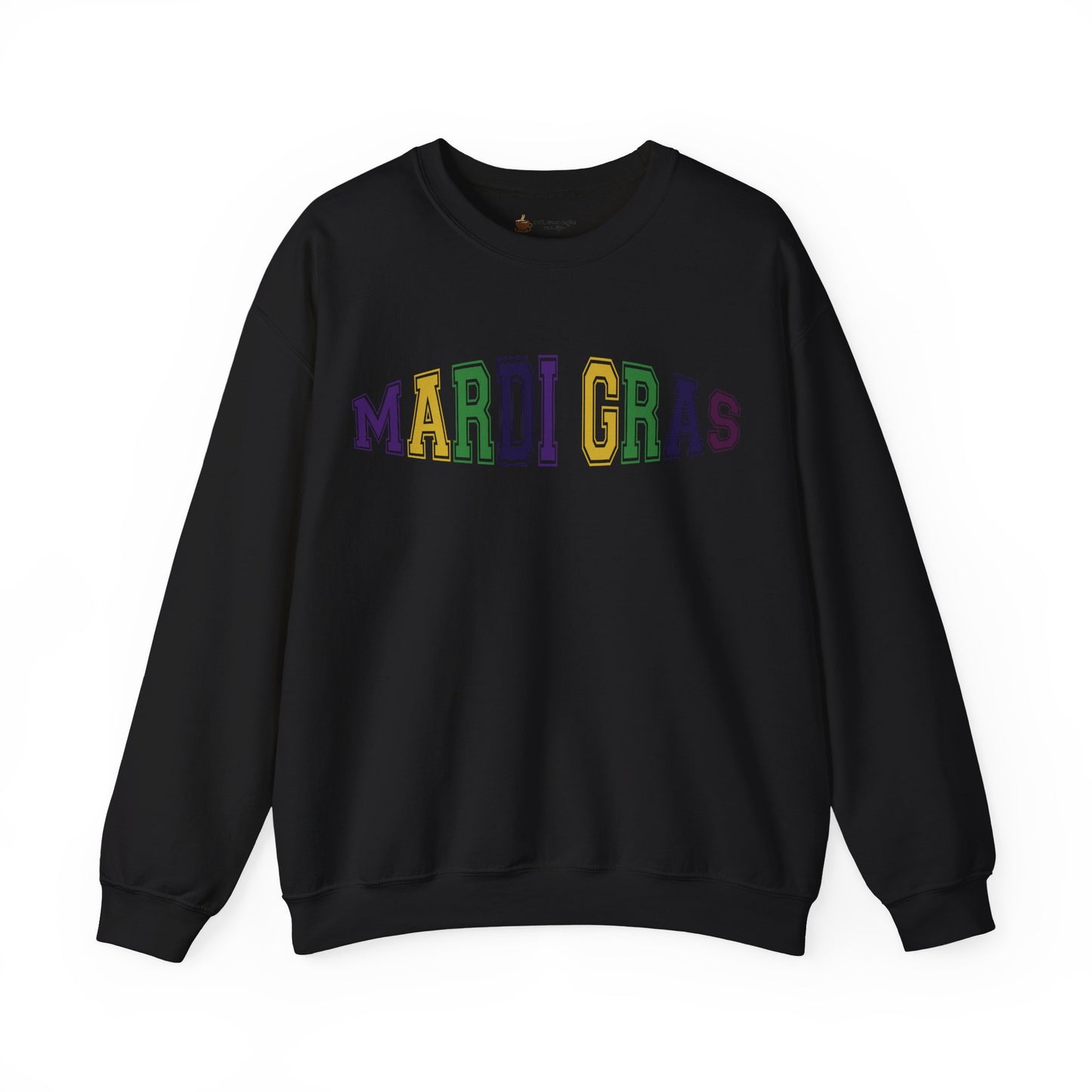 Mardi Gras Crewneck Sweatshirt - Festive Purple Green Gold Parade Pullover