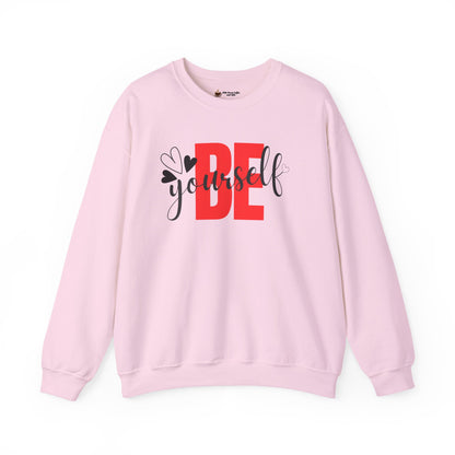 Be Yourself Unisex Heavy Blend Crewneck Sweatshirt, Inspirational Gift, Cozy Layer, Daily Wear, Self-Love Reminder