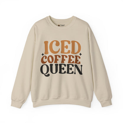 Iced Coffee Queen Sweatshirt - Cozy Unisex Crewneck, Gift for Coffee Lovers, Casual Loungewear, Perfect for Birthdays or Holidays