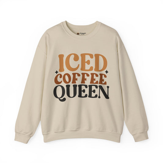 Iced Coffee Queen Sweatshirt - Cozy Unisex Crewneck, Gift for Coffee Lovers, Casual Loungewear, Perfect for Birthdays or Holidays