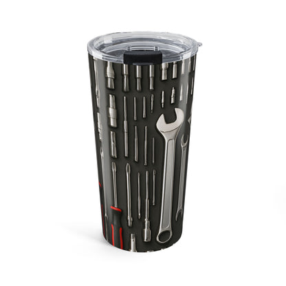 Handy Tools Tumbler 20oz, Ideal Gift for DIY Lovers, Mechanic Drinkware, Personalized Tool Mug, Birthday Present for Dad
