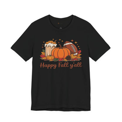 Fall-Themed Unisex Tee, "It's Fall Y'all" Short Sleeve Shirt, Autumn Apparel, Harvest Celebration, Cozy Gift Idea, Seasonal Fashion