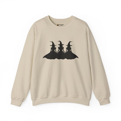 Halloween Witch Silhouette Sweatshirt, Cozy Unisex Crewneck for Fall, Halloween Gift, Spooky Season Apparel, Casual Outfit